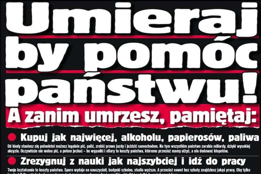 Polaku! Umieraj, by pomóc państwu! Czyż to nie absurd!