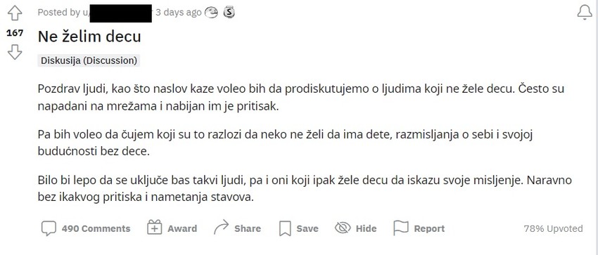 ne želim decu