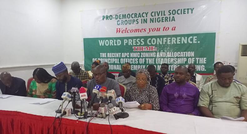 Pro-democracy civil society organisations during their conference in Abuja on Wednesday, May 10, 2023. [Pulse]