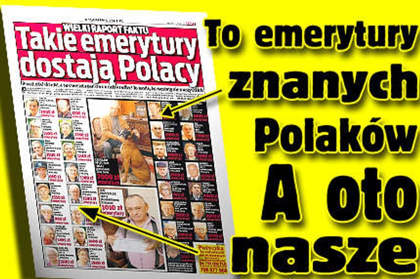 Jakie są emerytury znanych Polaków, a ile wynoszą nasze?