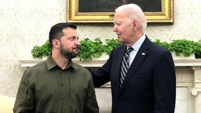 Ukrainian President, Volodymyr Zelensky and US President Joe Biden [BBC]
