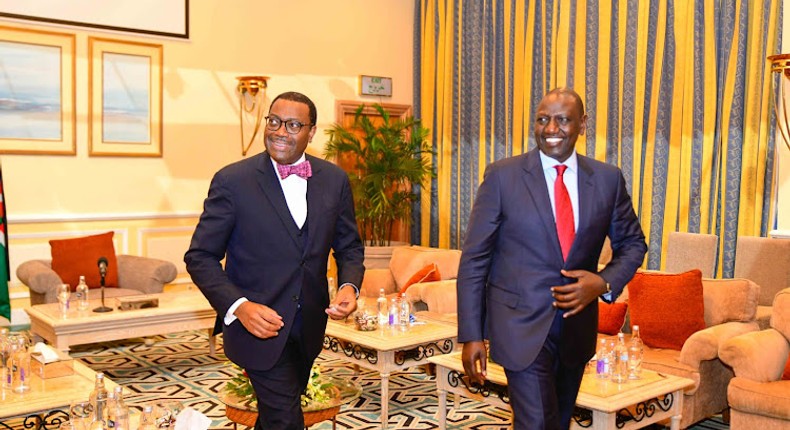 President William Ruto with African Development Bank President Akinwumi Adesina.