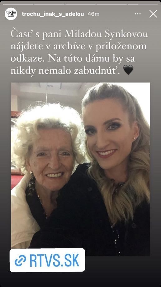 Adela Vinczeová sa lúči s Miladou Synkovou.