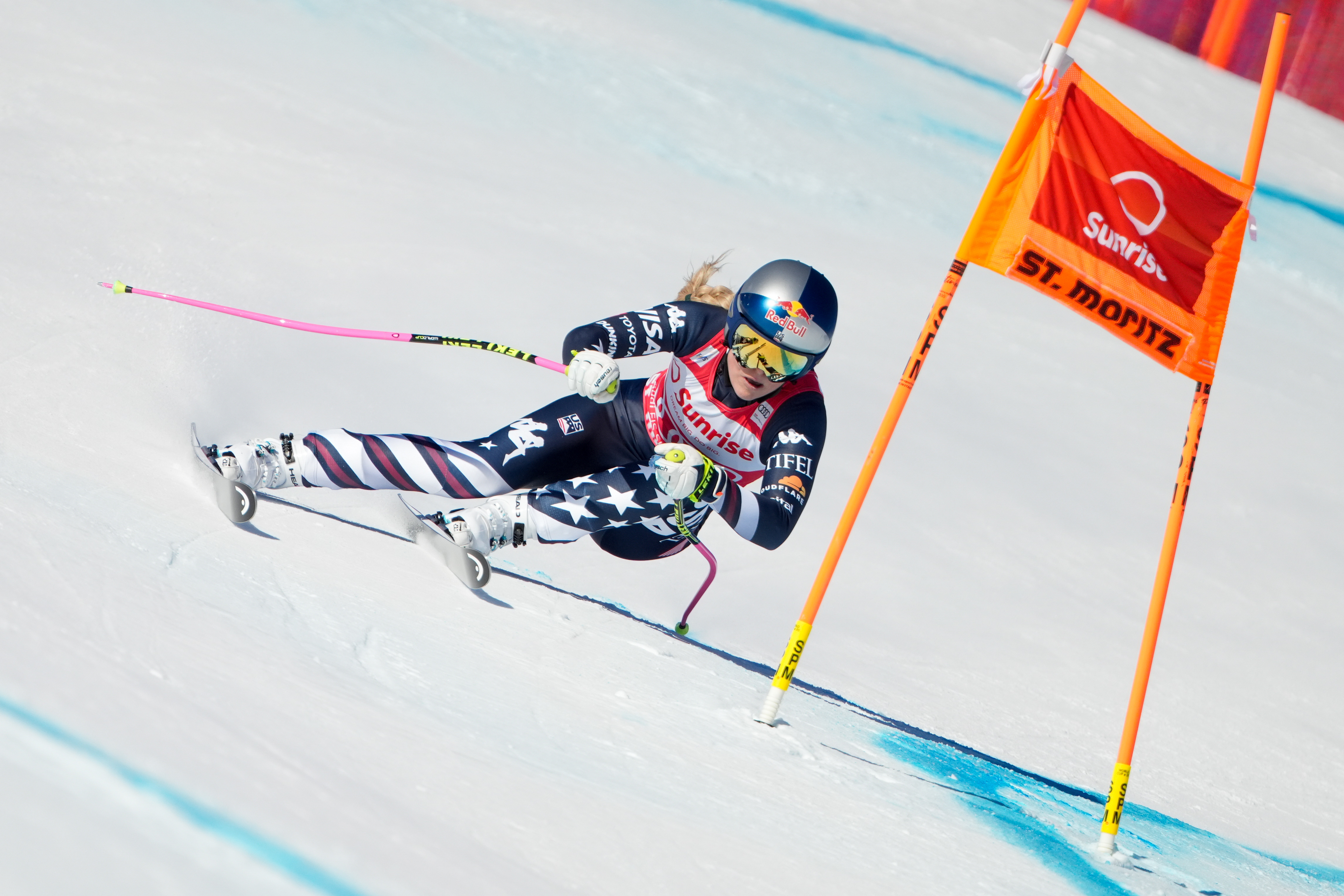 Malgré sa 2e place à Saint-Moritz: Vonn garde le dossard rouge
