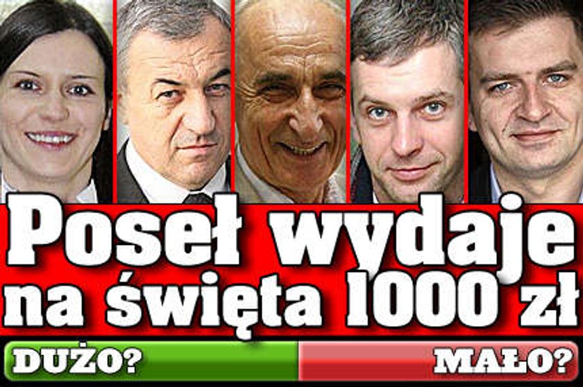 Poseł wyda na święta 1000 zł, a zwykły Polak - 300