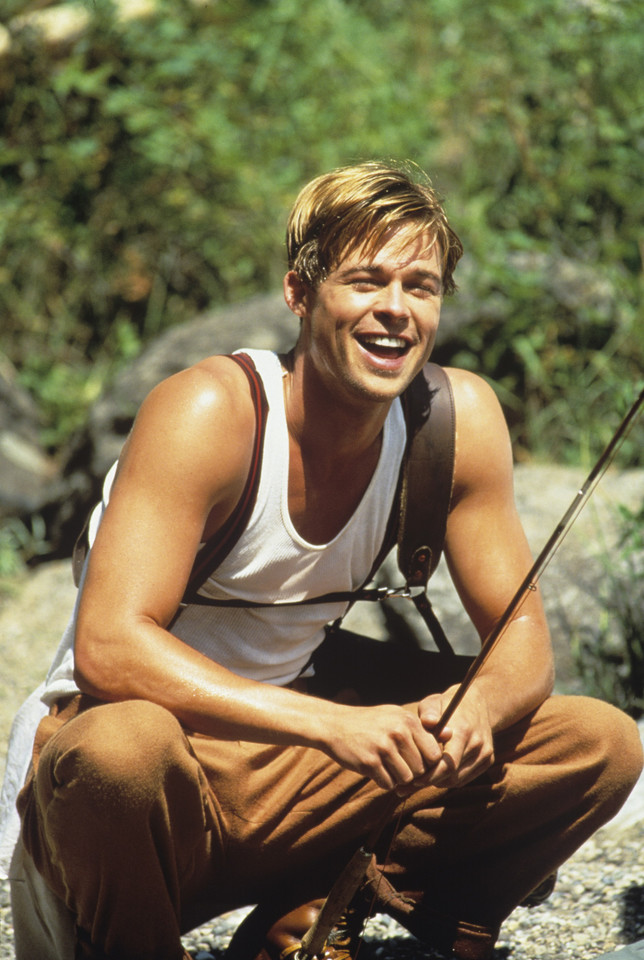 Brad Pitt na planie filmowym w 1991 r.