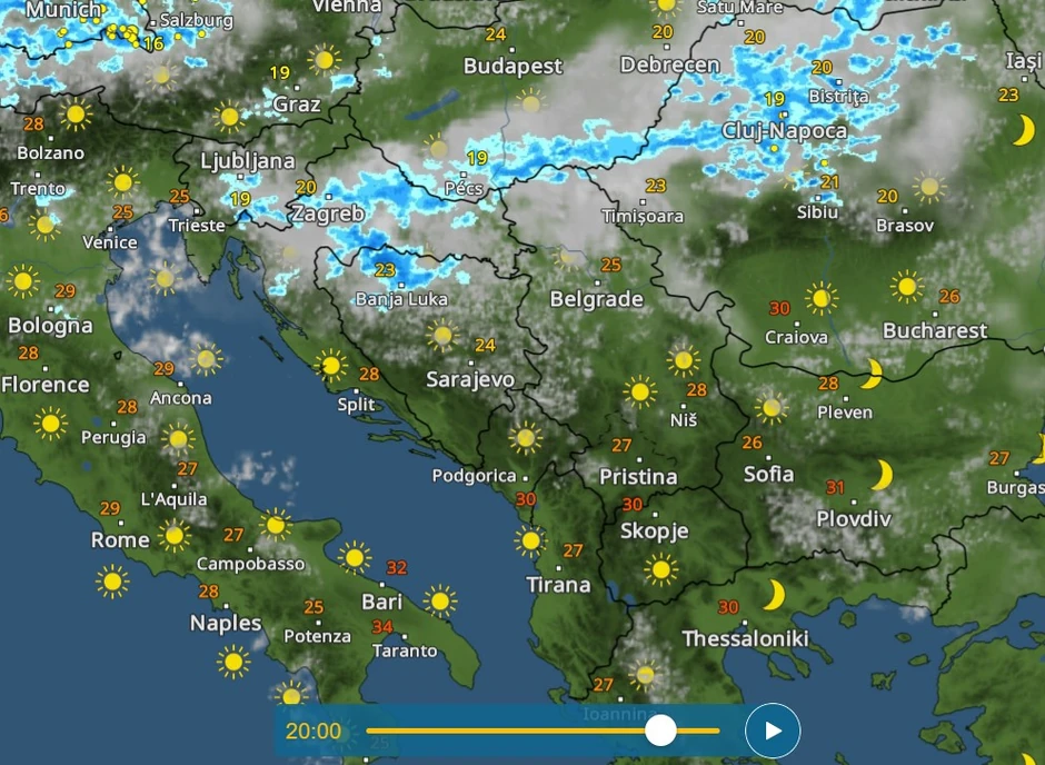 Kiša iz pravca Mađarske ulazi u Srbiju u 20h
