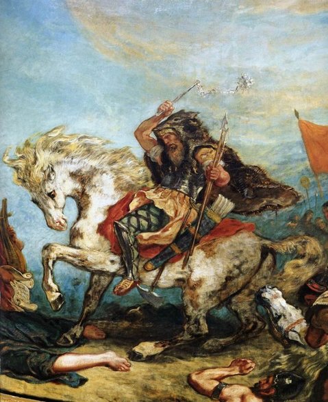 Attyla Hun (aut. Eugène Delacroix, między 1843 a 1847, domena publiczna)