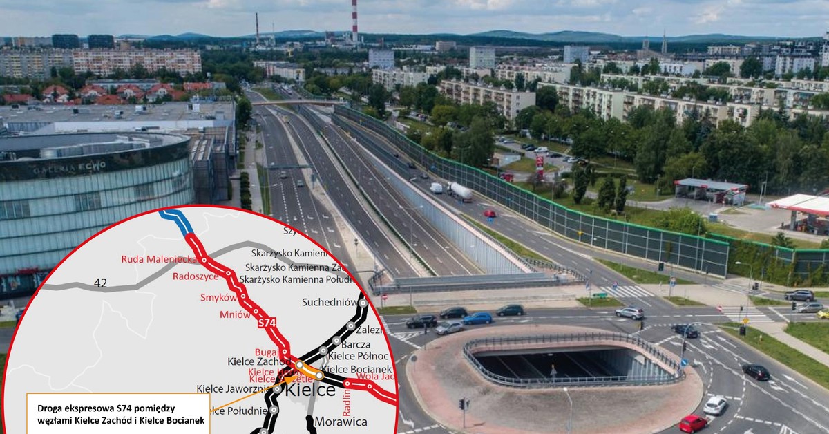 S74 przez Kielce. Oto jak będzie wyglądać przejazd ekspresówką przez miasto [WIZUALIZACJA]