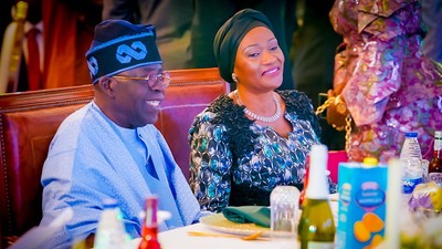President Bola Tinubu with the first lady, Remi Tinubu [LASG]