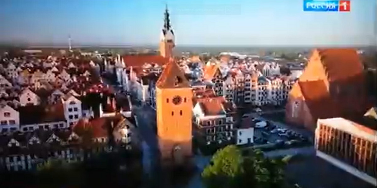 Pomyłka w rosyjskiej TV. Mówili o Kaliningradzie, a pokazali polskie miasto.