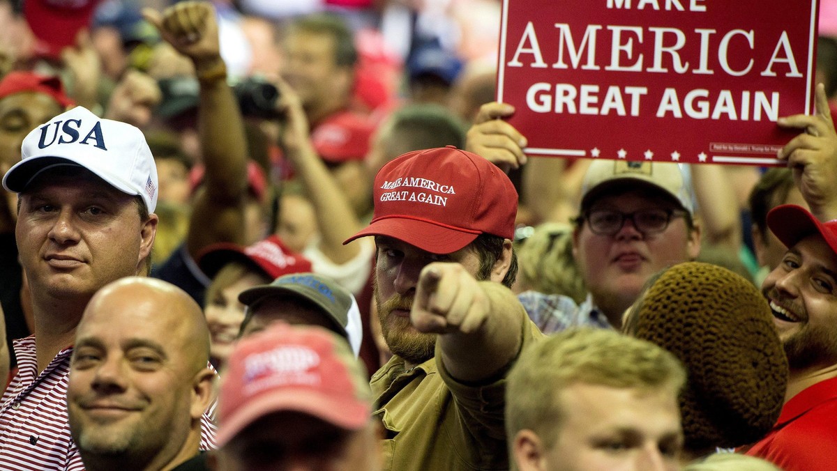 US President Donald J. Trump holds a rally in Southaven, Mississippi