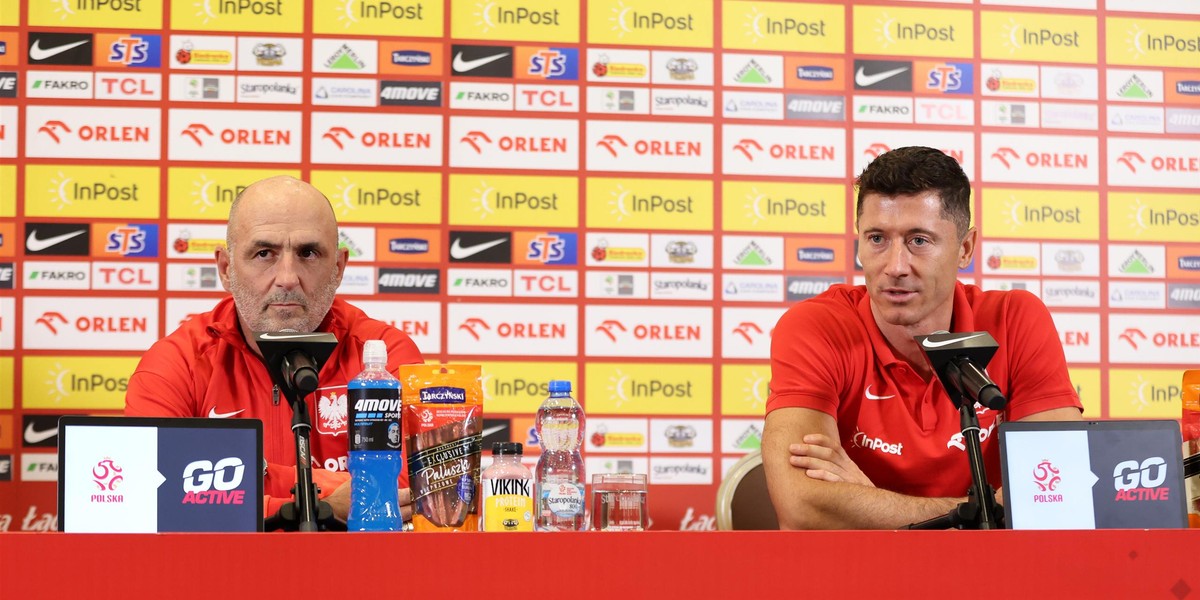 Robert Lewandowski na konferencji prasowej reprezentacji Polski.