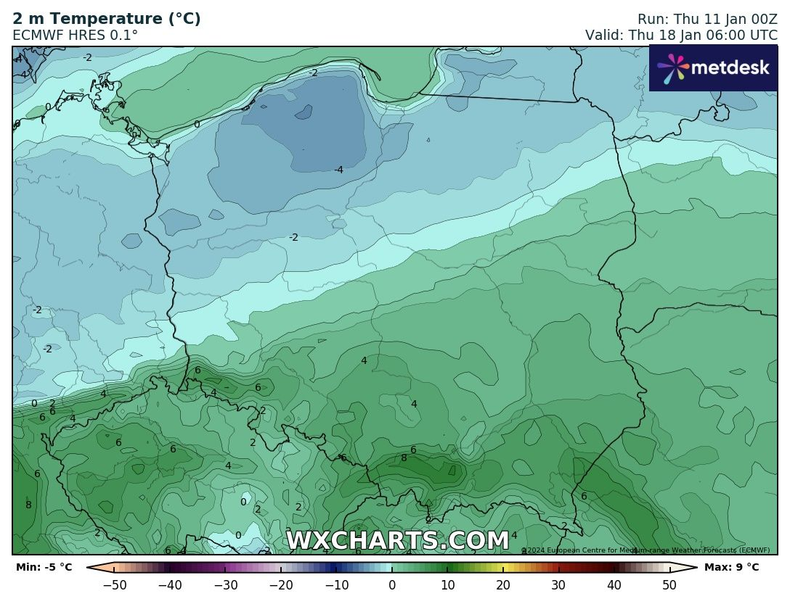 Wówczas do Polski będzie chciało się zarazem wedrzeć ciepłe powietrze