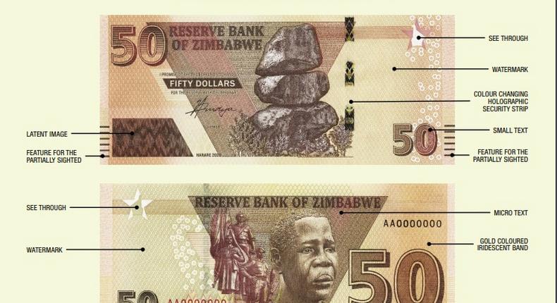 Zimbabwe's new 50 dollar note