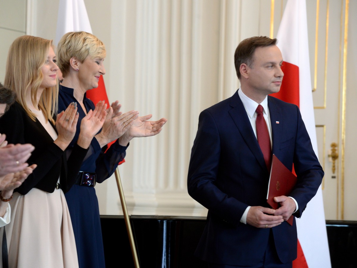 Andrzej Duda z żoną Agatą Kornhauser-Dudą i córką Kingą