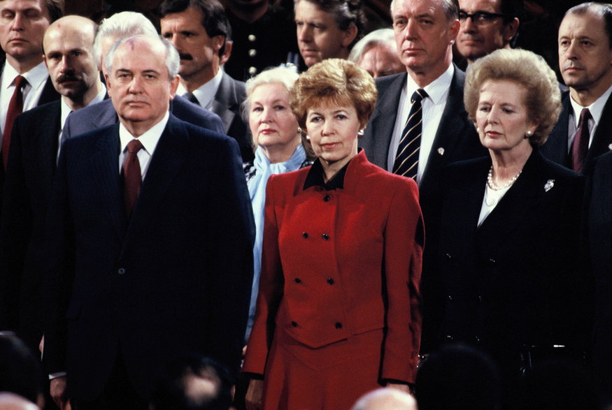 Michaił Gorbaczow, Raisa Gorbaczow, Margaret Tatcher 