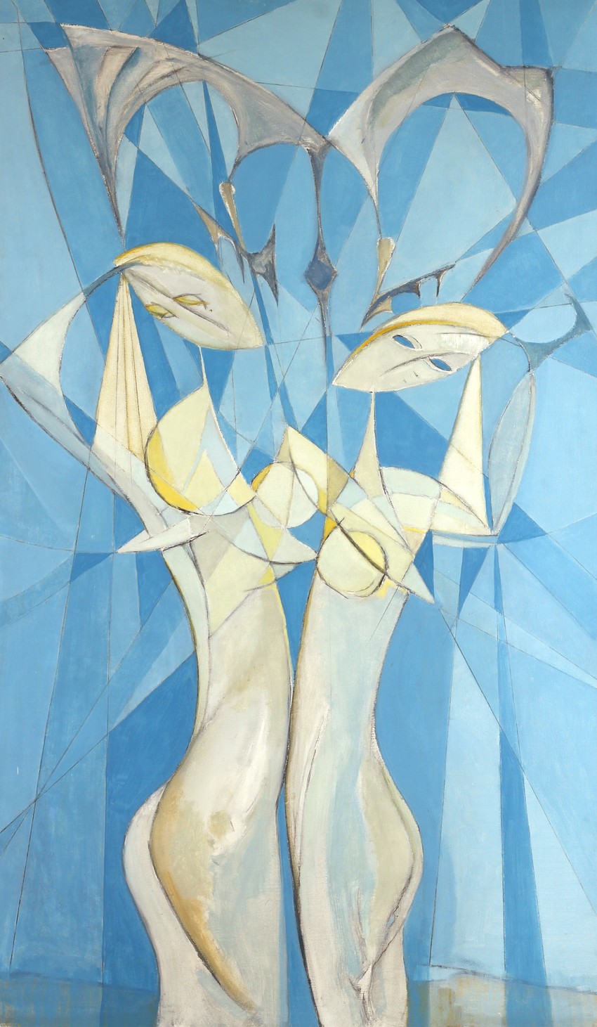 Slava Bogojević (1922-1978), Devojački par, oko 1960.
Ulje na platnu, 140x80 cm, 1.800 €