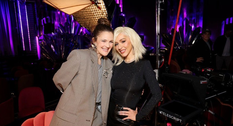 Drew Barrymore and Christina Aguilera discussed being mothers to young daughters on The Drew Barrymore Show.Matthew Taplinger/CBS via Getty Images