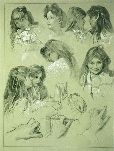 11  Alphonse Mucha: Documents decoratif: Design for Plate 18Mainittava aina julkaistaessa:Bör alltid nämnas vid publicering:Usage of the image in any form is permitted only by crediting: Copyright © Mucha Trust 2004