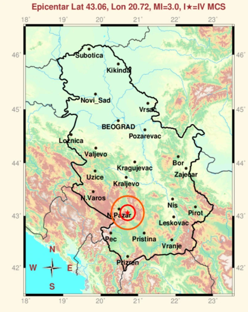 Zemljotres na Kosovu kod Leposavića
