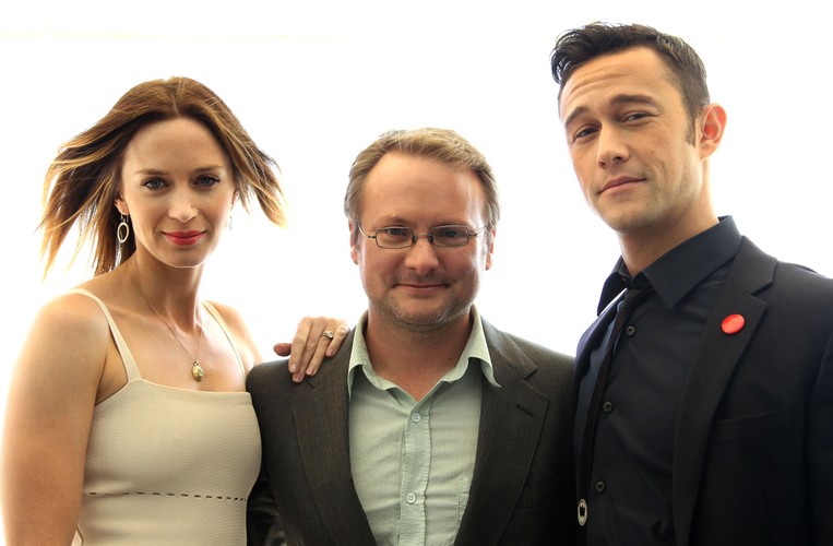Twórcy 'Loopera': reżyser Rian Johnson, Emily Blunt i Joseph Gordon-Levitt