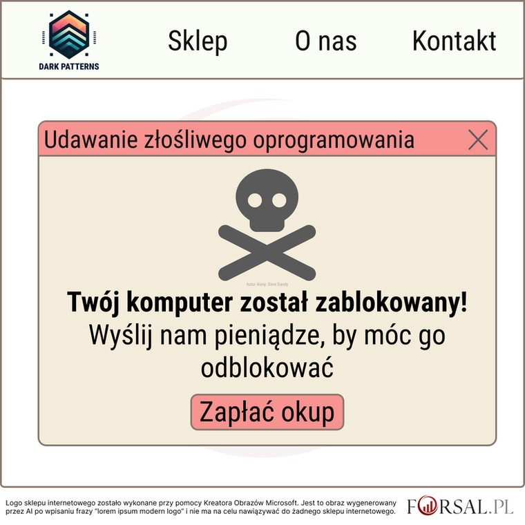 Dark Patterns - Udawanie złośliwego oprogramowania