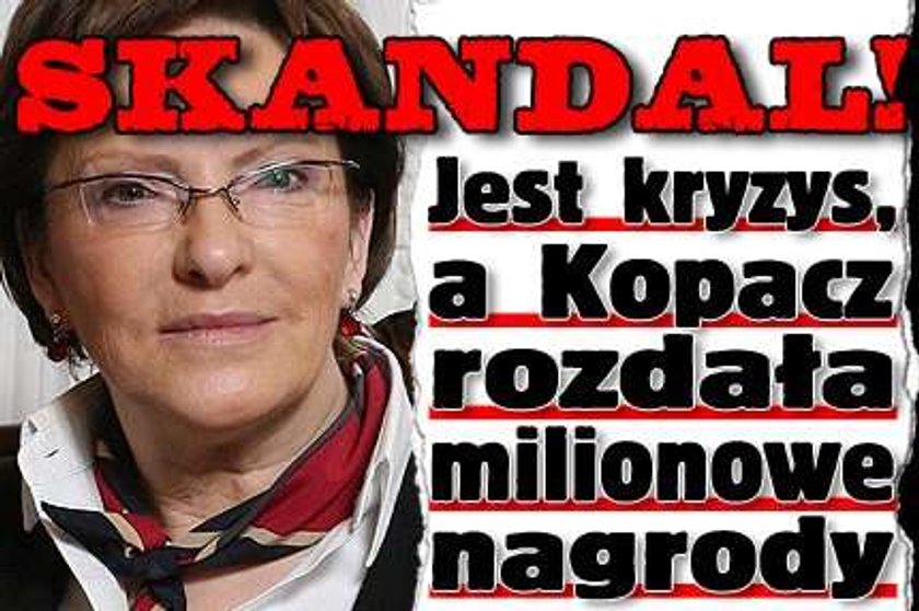 Skandal! Jest kryzys, a Kopacz rozdała milionowe nagrody