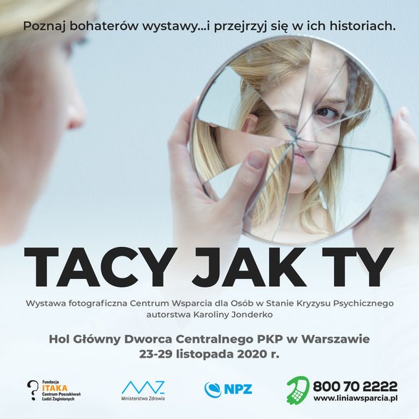 Karolina Jonderka, "Tacy jak TY": wystawa fotograficzna Centrum Wsparcia dla Osób w Stanie Kryzysu Psychicznego