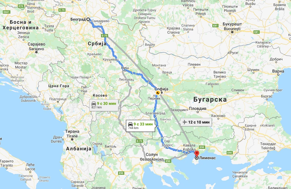 Beograd - Tasoso preko Bugarske: Manje kilometara ali duže putovanje