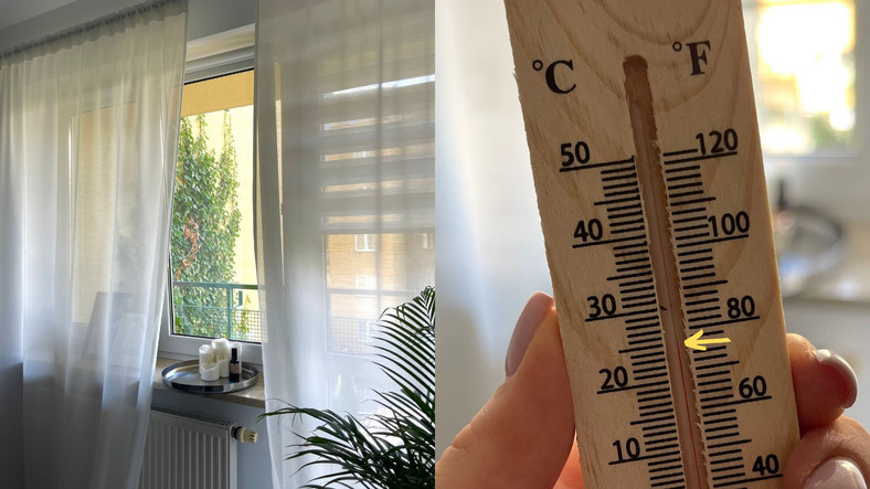 Dzień pierwszy eksperymentu: pomiar temperatury przy otwartym oknie (godz. 10:00)