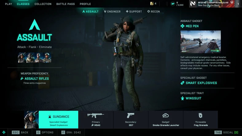 Battlefield 2042 - screenshot z wersji preview nowego systemu klas