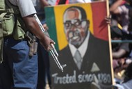 Zimbabwean President Robert Mugabe addresses youths in Marondera