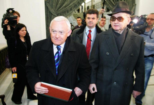 Leszek Miller i Wojciech Jaruzelski