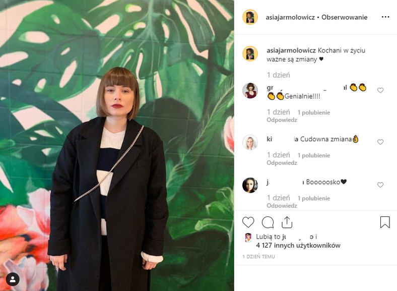 Joanna Jarmołowicz na Instagramie