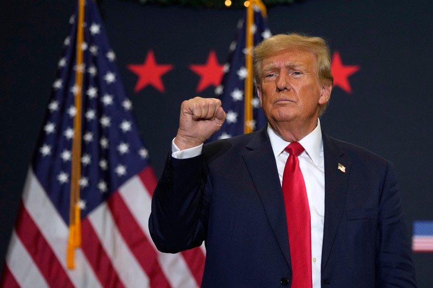 Donald Tramp na skupu u Voterluu, Ajova, 19. decembra