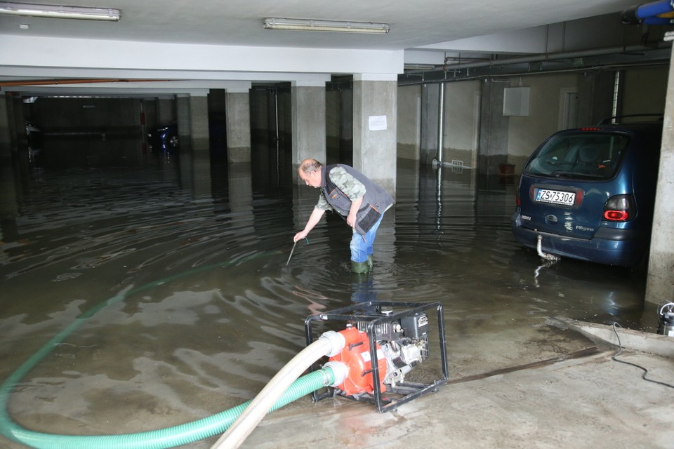 Efekty podtopień w Szczecinie