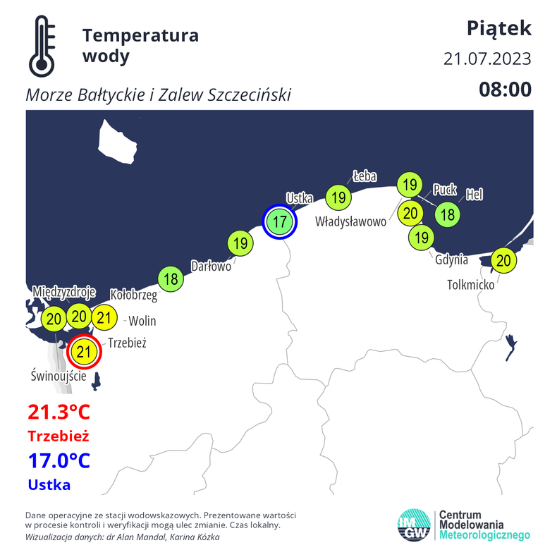 Woda w Morzu Bałtyckim ma od 17 do 21 st. C