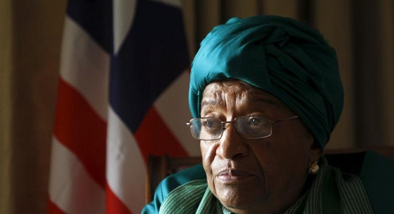 Liberia's President Ellen Johnson Sirleaf attends a Reuters interview ahead of the World Trade Organization (WTO) Summit in the capital Nairobi December 14, 2015. REUTERS/Noor Khamis