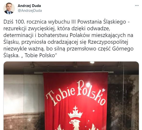 Screen Tweeta Andrzeja Dudy