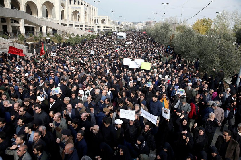 Protest against the assassination of Iranian Major-General Soleimani in front of United Nation offic