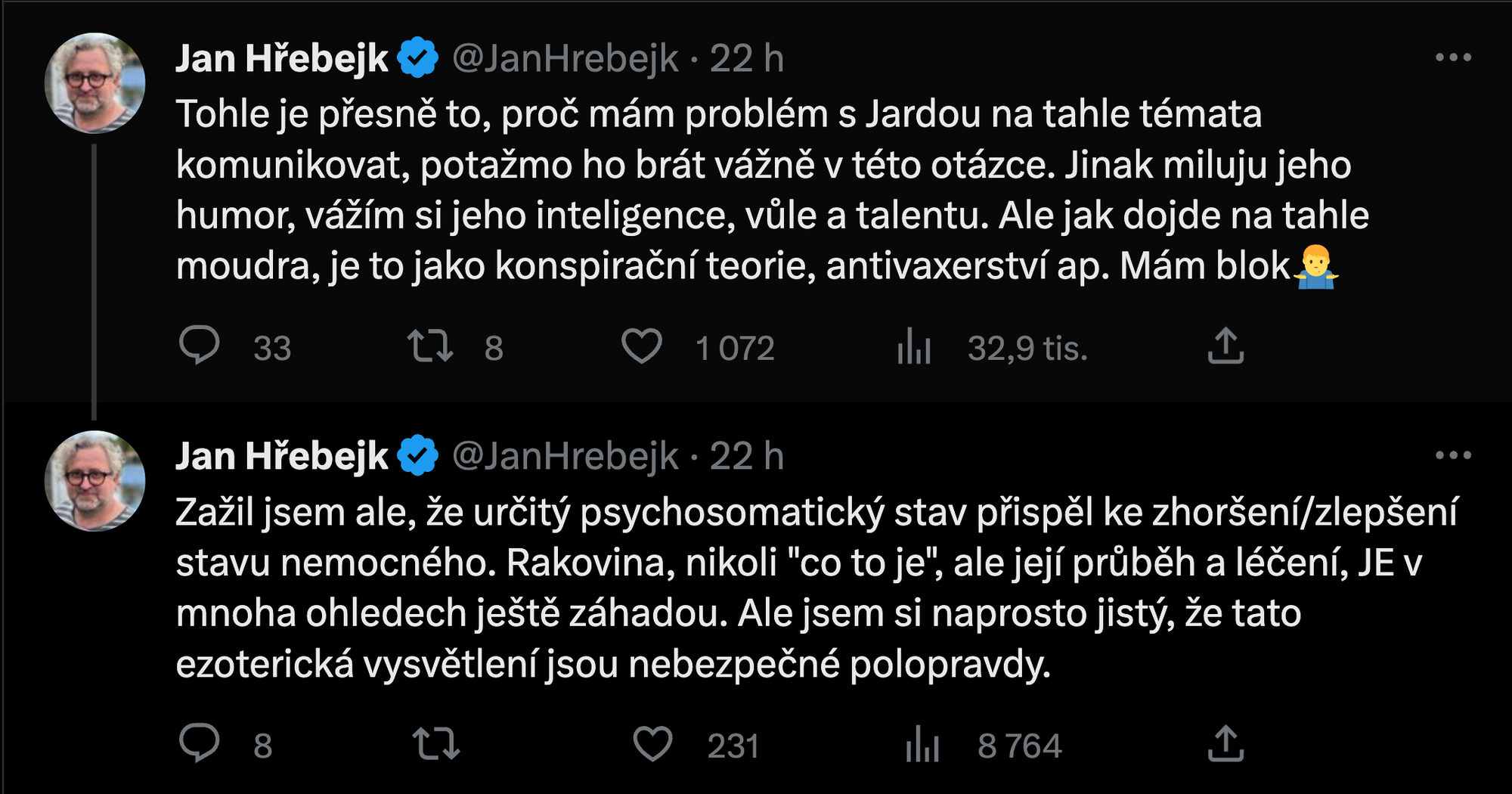 Na slová Jaroslava Dušeka reagoval aj jeho kolega a režisér Jan Hřebejk.
