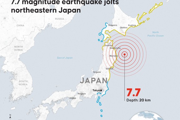 TLO SE NE SMIRUJE Japan pogodio niz zemljotresa, automobil upao u rupu