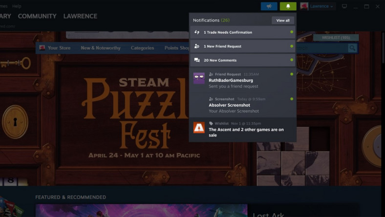 Steam - wygląd nowego interfejsu