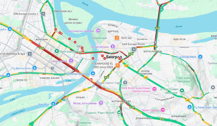 Gužve u Beogradu  12. septembar