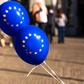 Close-Up Of Blue Balloons On Street