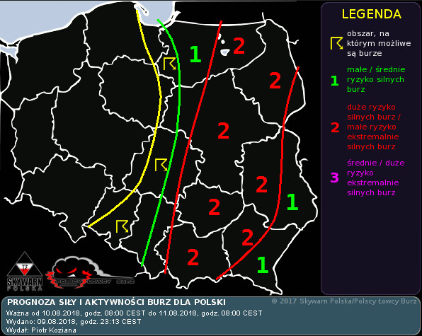 Dzisiejsze ostrzeżenia Łowców Burz