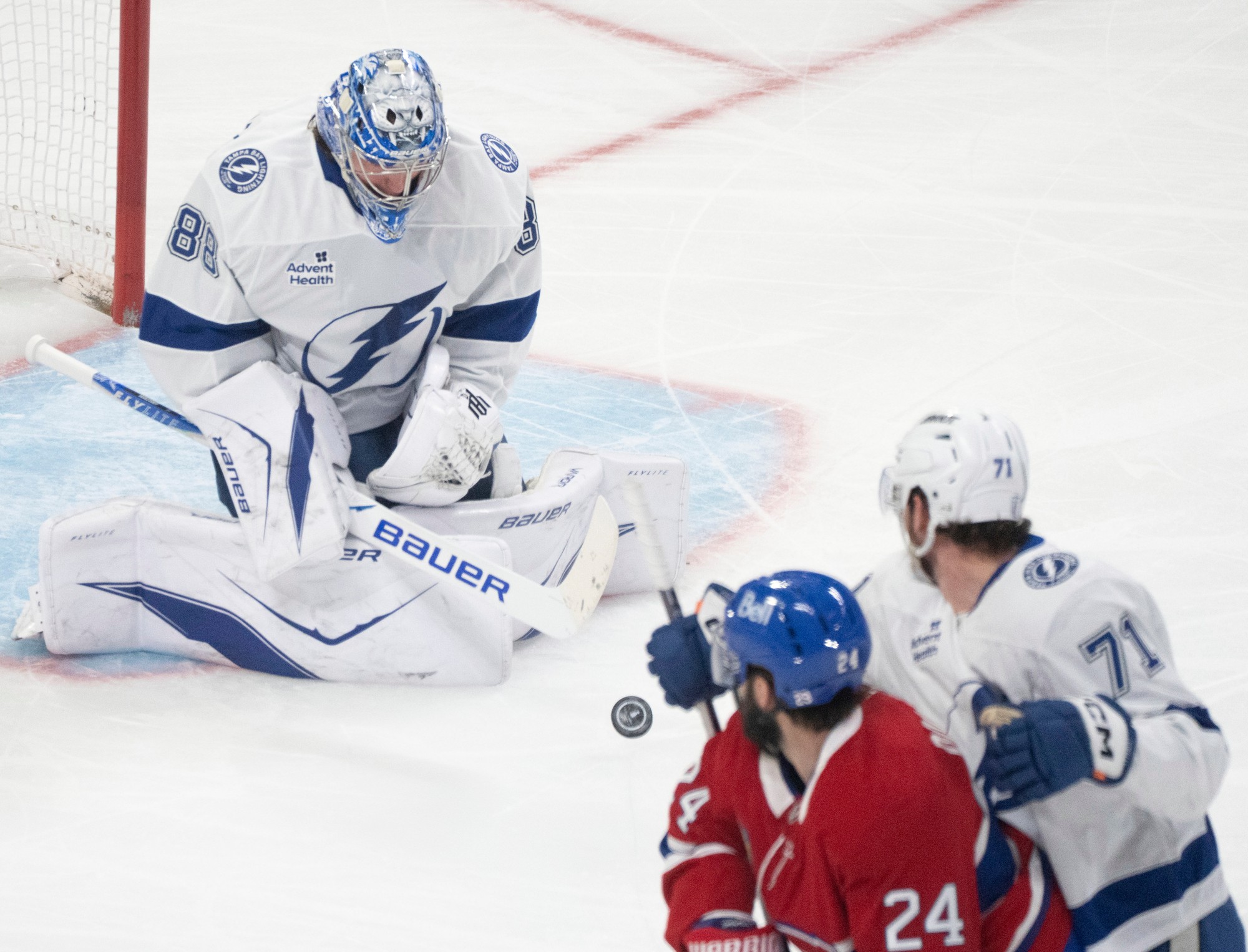 Zápas play-off NHL: Montreal Canadiens - Tampa Bay Lightning. 