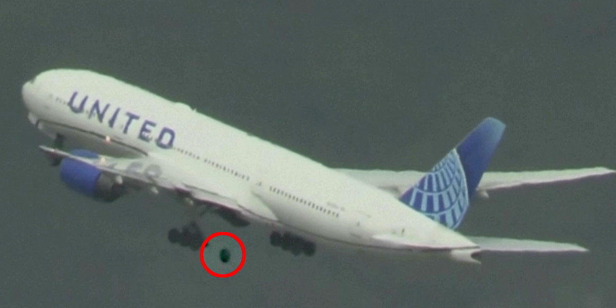 Koło odpadło od samolotu w czasie startu.