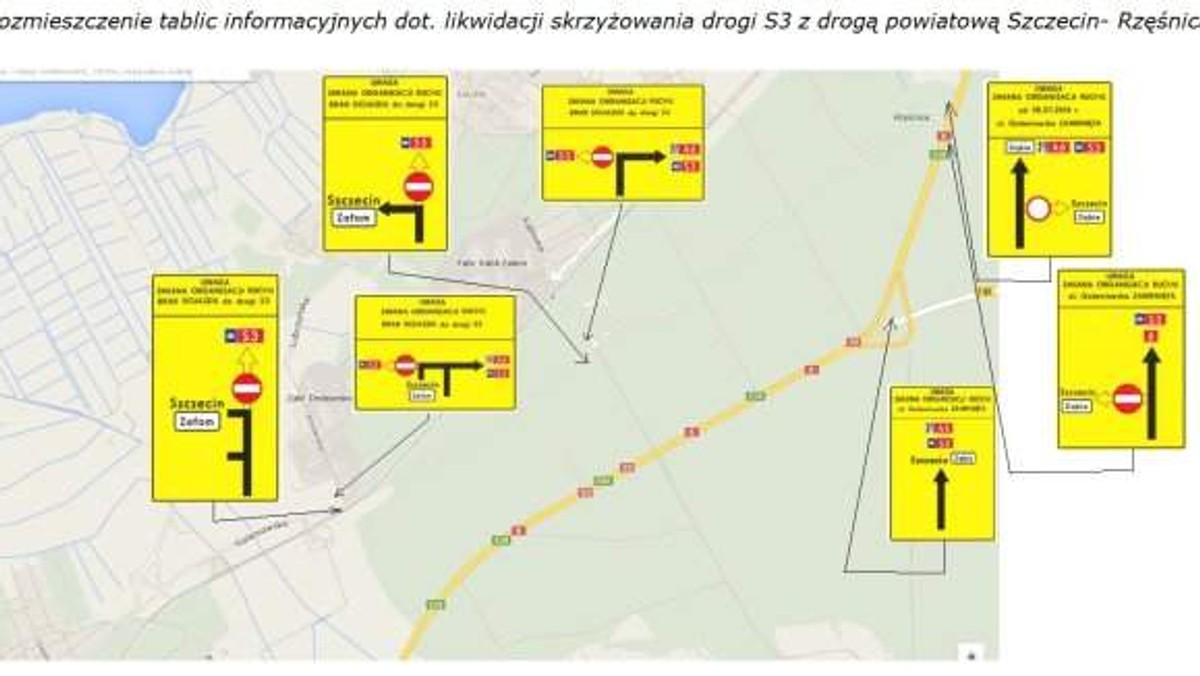 W piątek, 11 lipca zostaje wprowadzona zmiana w organizacji ruchu na skrzyżowaniu drogi S3 z przedłużeniem ulicy Goleniowskiej.